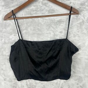 Zara Black Crop Top with Thin Straps